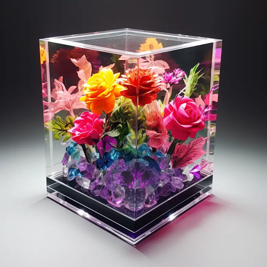 clear acrylic boxes for flowers