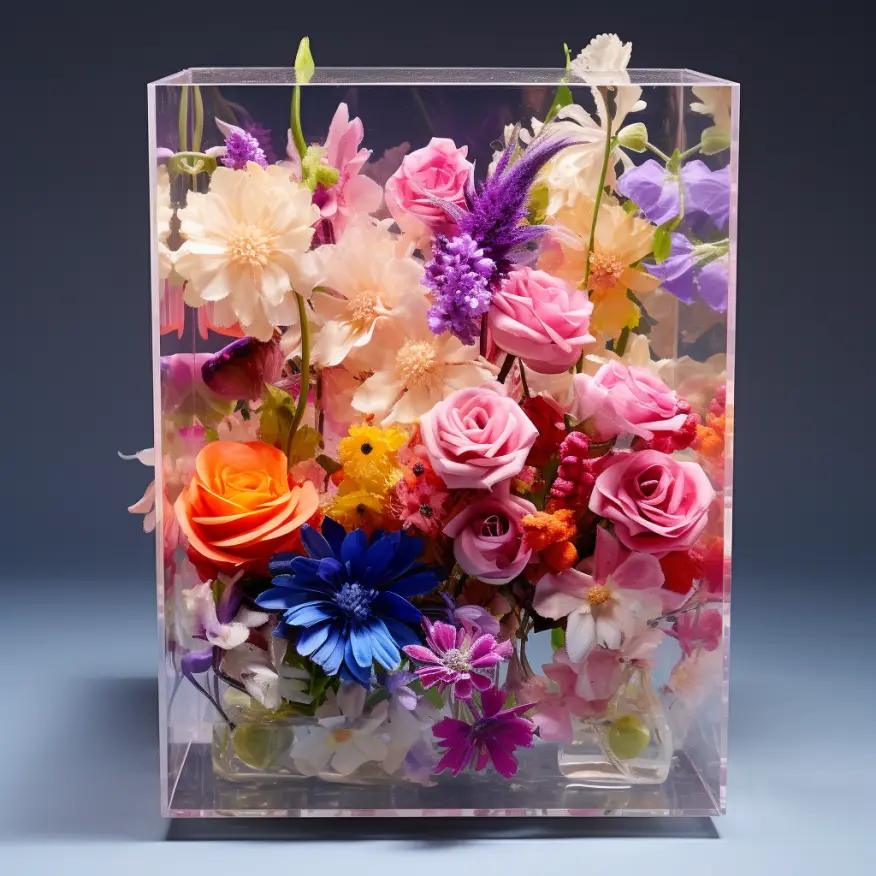 clear acrylic rose box