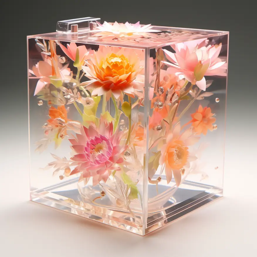 clear acrylic rose flower box