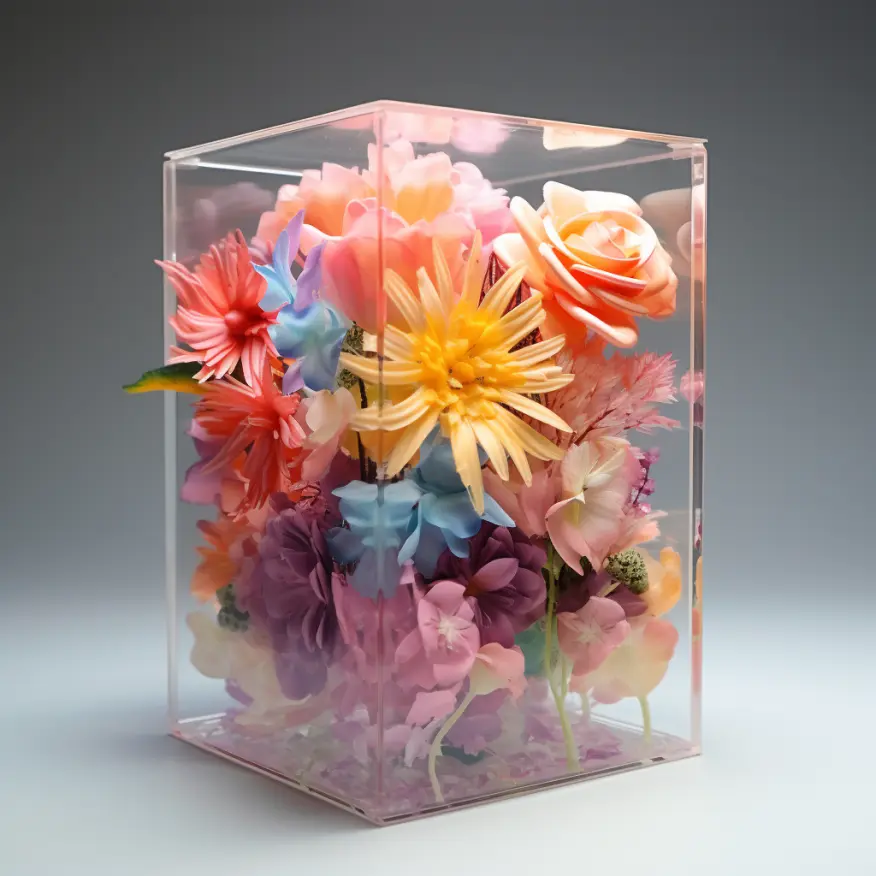 lucite flower box